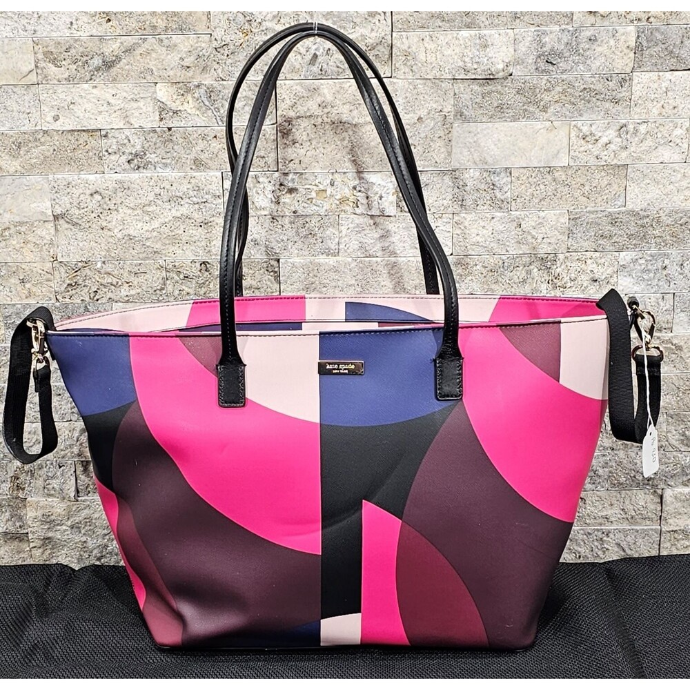 Kate Spade Margareta Baby Diaper Bag Tote Geo Print Changing Pad Stroller Straps